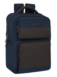Safta Mochila Business portatil 15,6'' con USB, Azul Oscuro, 31x44x13cm