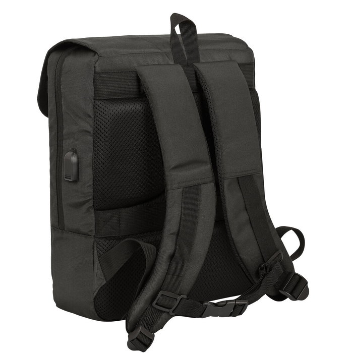 Safta Mochila Business Gris con Solapa para Portátil 13,3'' y USB