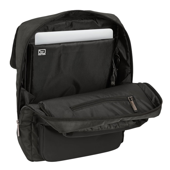 Safta Mochila Business Gris con Solapa para Portátil 13,3'' y USB