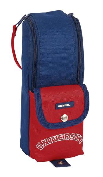 Estuche Escolar Safta University Rojo Azul marino (6 x 21 x 6 cm)