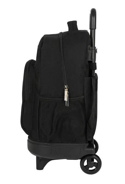 Safta Mochila Surf Grande con Ruedas Compacta Extensible Simple Negra 33x45x22cm Poliéster 600D