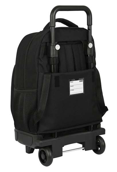 Safta Mochila Surf Grande con Ruedas Compacta Extensible Simple Negra 33x45x22cm Poliéster 600D