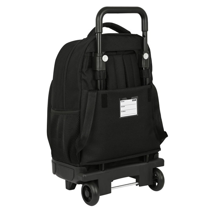 Safta Cartera Escolar Surf con Carro Compact Extraíble Negra