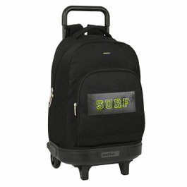 Safta Cartera Escolar Surf con Carro Compact Extraíble Negra
