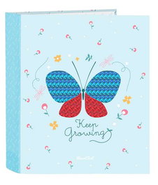 Carpeta de anillas BlackFit8 Mariposa Azul A4 27 x 33 x 6 cm