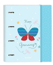 Carpeta de anillas BlackFit8 Mariposa A4 Azul claro (27 x 32 x 3.5 cm)
