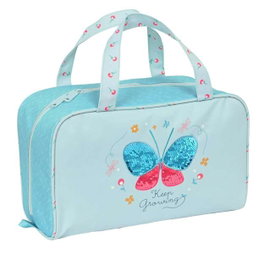 Safta Neceser Rectangular Blackfit8 Mariposa Azul Claro 31x14x19cm