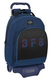 Mochila Escolar con Ruedas BlackFit8 Urban Negro Azul marino (32 x 42 x 15 cm)