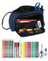 Estuche Escolar con Accesorios BlackFit8 Urban Negro Azul marino (32 Piezas)