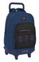 Safta Mochila Grande con Ruedas Compacta Extensible Sencilla Blackfit8 Urban Negro/Azul Marino 33x45x22cm