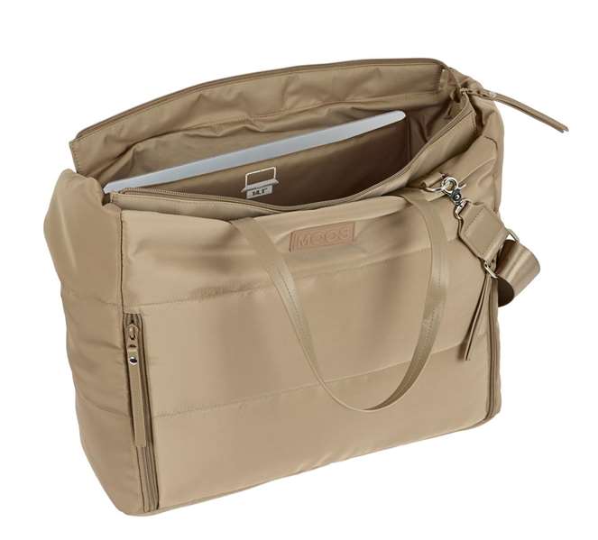 Safta Bolso con bolsillo para portátil 14,1'' Moos Cápsula acolchado Camel 54x31x17cm