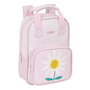 Mochila Escolar Safta Flor Rosa Blanco (20 x 28 x 8 cm)
