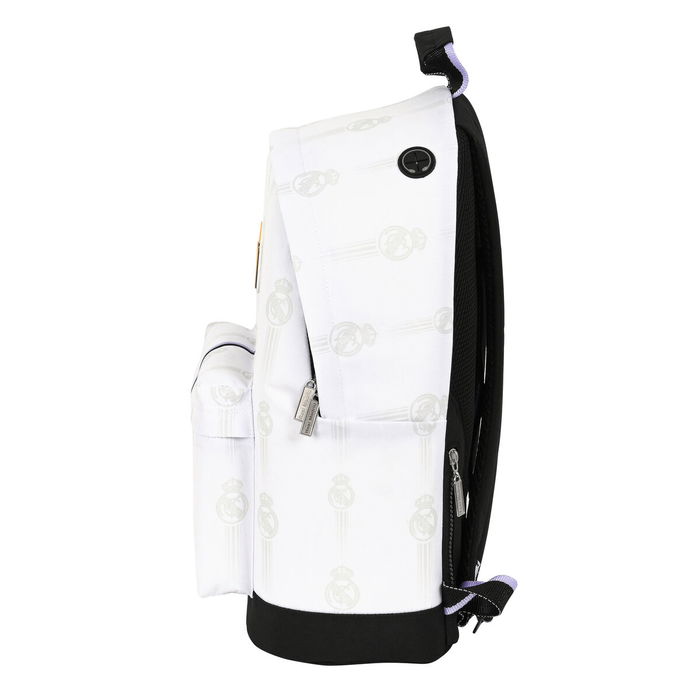 Mochila Escolar Real Madrid C.F. Negro Blanco (31 x 41 x 16 cm)