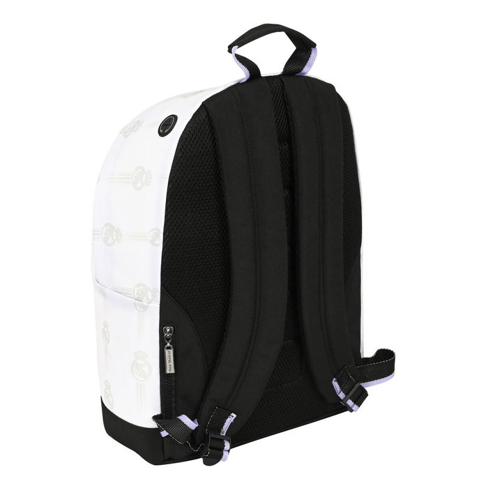 Mochila Escolar Real Madrid C.F. Negro Blanco (31 x 41 x 16 cm)