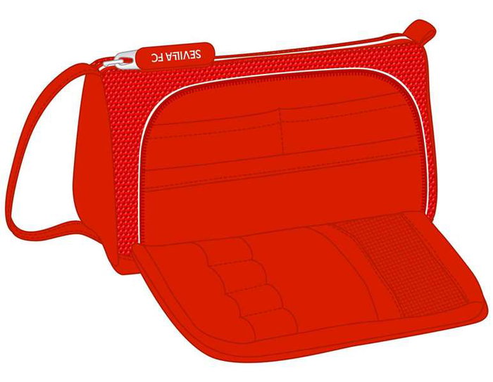 Estuche Escolar Sevilla Fútbol Club Rojo 20 x 11 x 8.5 cm