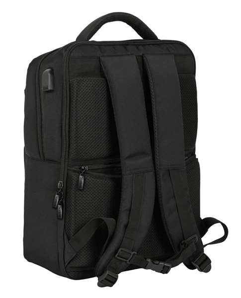 Safta Mochila Sevilla FC Premium Portátil 15,6" + USB Negro 31x44x13cm