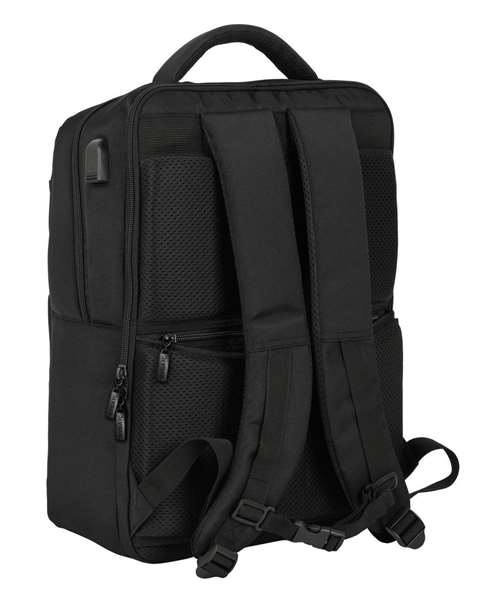Safta Mochila Sevilla FC Premium Portátil 15,6" + USB Negro 31x44x13cm