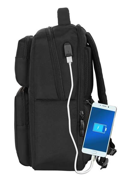 Safta Mochila Sevilla FC Premium Portátil 15,6" + USB Negro 31x44x13cm