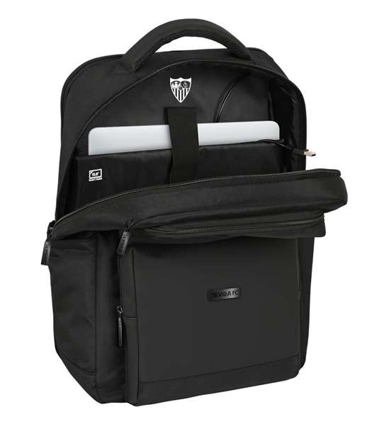 Safta Mochila Sevilla FC Premium Portátil 15,6" + USB Negro 31x44x13cm