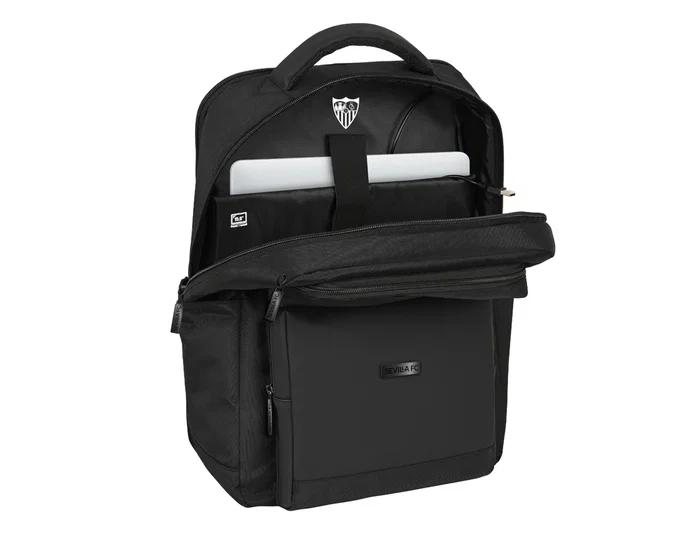 Safta Mochila Sevilla F.C. Premium con Portátil 15,6'' y USB - Negra