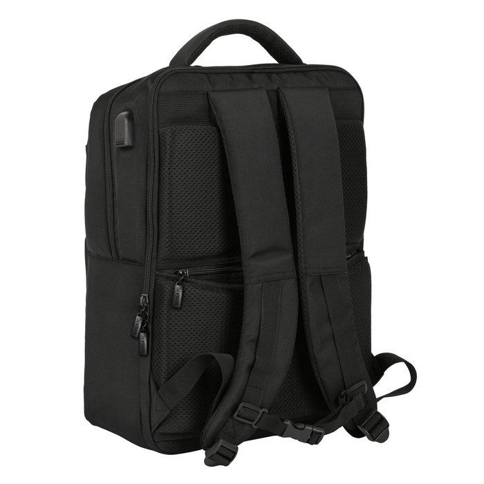 Safta Mochila Sevilla F.C. Premium con Portátil 15,6'' y USB - Negra