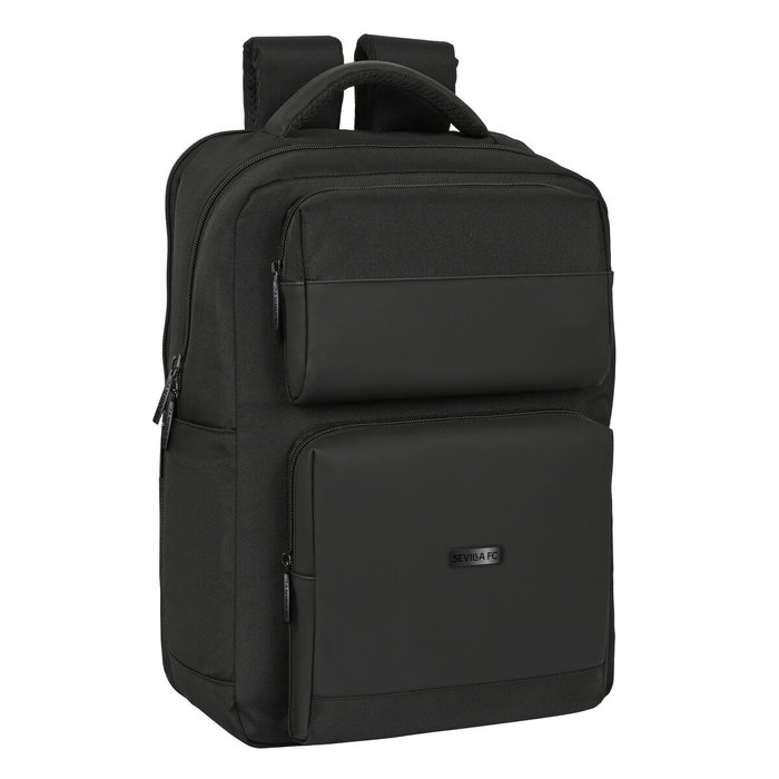 Safta Mochila Sevilla F.C. Premium con Portátil 15,6'' y USB - Negra