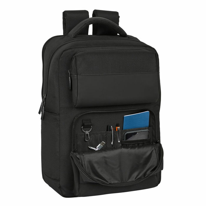 Safta Mochila Sevilla F.C. Premium con Portátil 15,6'' y USB - Negra