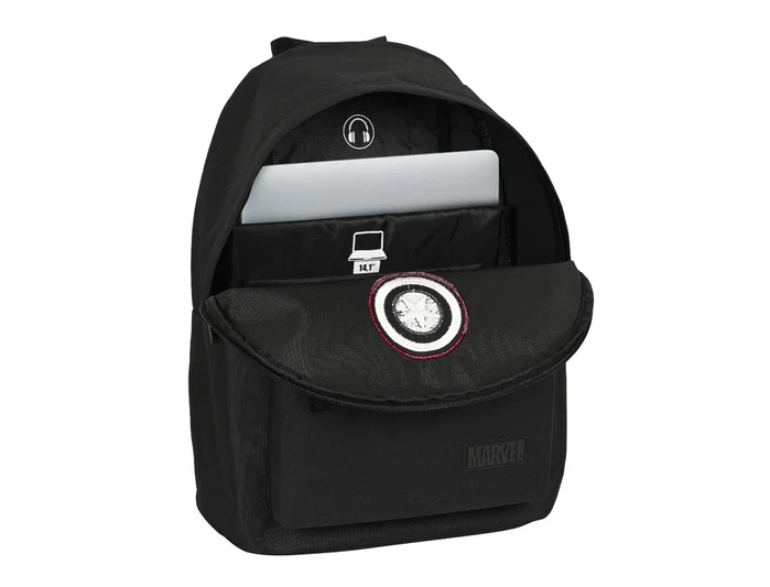 Safta Mochila Portátil Capitán América Teen Negra 14,1 pulg. Dimensions 410x310x160mm Safta Mochila Portátil Capitán América Teen Negra 14,1 pulg. Dimensions 410x310x160mm