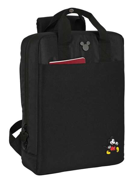 Mochila para Portátil Mickey Mouse Clubhouse Negro 29 x 39 x 11 cm