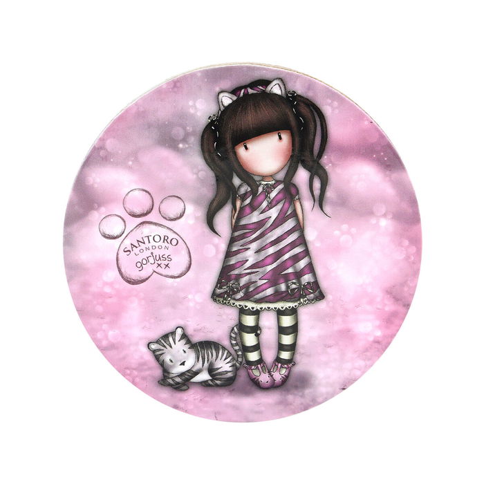 Taza con Plato Gorjuss Ruby wild Gris Cerámica Posavasos Taza