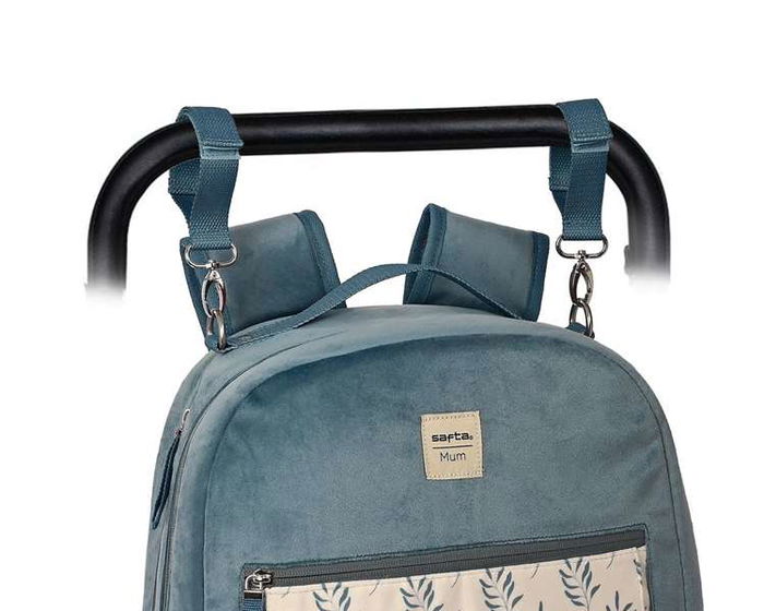 Mochila Accesorios Bebé Safta Leaves Turquesa (30 x 43 x 15 cm)