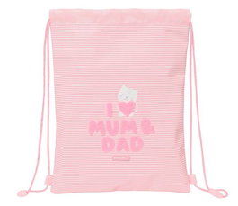 Bolsa Mochila con Cuerdas Safta Love Rosa (26 x 34 x 1 cm)