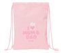 Bolsa Mochila con Cuerdas Safta Love Rosa (26 x 34 x 1 cm)