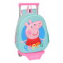 Mochila Escolar con Ruedas Peppa Pig Turquesa (27 x 32 x 10 cm)