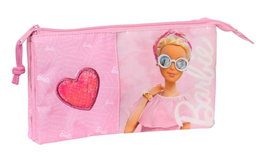Portatodo Triple Barbie Girl Rosa 22 x 12 x 3 cm
