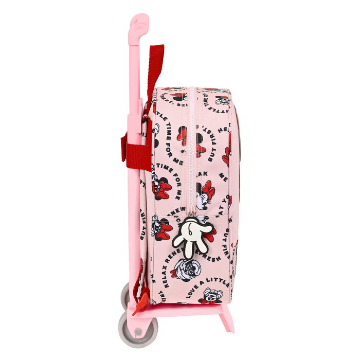 Mochila Escolar con Ruedas Minnie Mouse Me time Rosa 22 x 27 x 10 cm