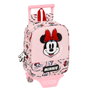 Mochila Escolar con Ruedas Minnie Mouse Me time Rosa 22 x 27 x 10 cm