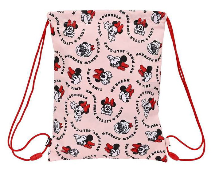 Bolsa Mochila con Cuerdas Minnie Mouse Me time Rosa (26 x 34 x 1 cm)