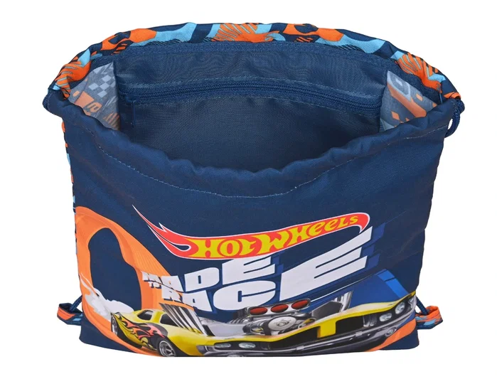 Safta Saco Plano Junior Hot Wheels Speed Club Azul Marina y Naranja Safta Saco Plano Junior Hot Wheels Speed Club Azul Marina y Naranja
