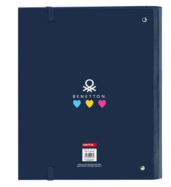 Carpeta de anillas Benetton Love Azul marino (27 x 32 x 3.5 cm)