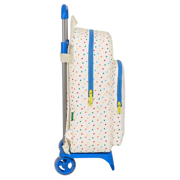 Mochila Escolar con Ruedas Benetton Topitos (30 x 46 x 14 cm)