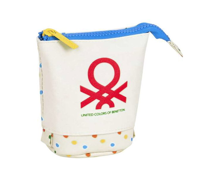 Estuche Cubilete Benetton Topitos Blanco (8 x 19 x 6 cm)