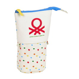 Safta Portatodo Cubilete Lleno Benetton Topitos Blanco Roto 8X19X6