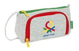 Estuche Escolar con Accesorios Benetton Pop Gris 20 x 11 x 8.5 cm (32 Piezas)