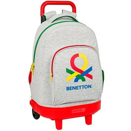 Mochila Escolar con Ruedas Benetton Pop Gris (33 x 45 x 22 cm)