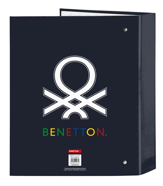 Carpeta de anillas Benetton Sixties Azul marino A4 (27 x 33 x 6 cm)