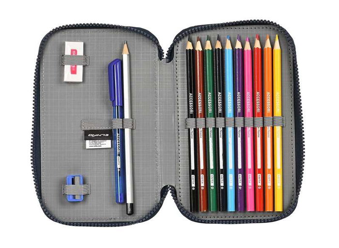 Estuche Escolar con Accesorios El Niño Bahia Azul 12.5 x 19.5 x 4 cm (28 piezas)