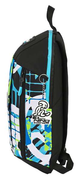 Safta Mini mochila cremallera vertical Green Bali Negro 22x39x10cm