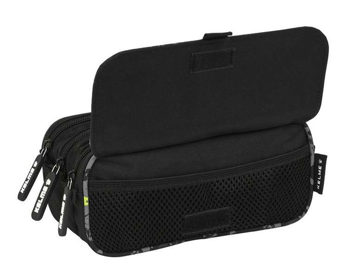 Portatodo Triple Kelme Jungle Negro Gris Lima (21,5 x 10 x 8 cm)