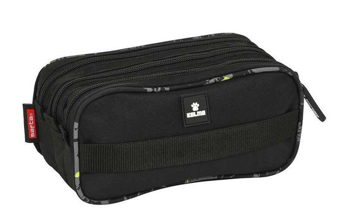 Portatodo Triple Kelme Jungle Negro Gris Lima (21,5 x 10 x 8 cm)